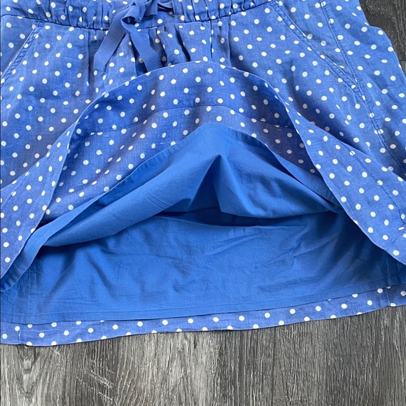 J. Crew Blue and White Polka Dot Linen Mini Skirt - Picture 3 of 4